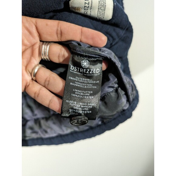 Dstrezzed Style 303530 Navy Cotton Button Up Shirt Jacket Men Size M - Picture 9 of 9